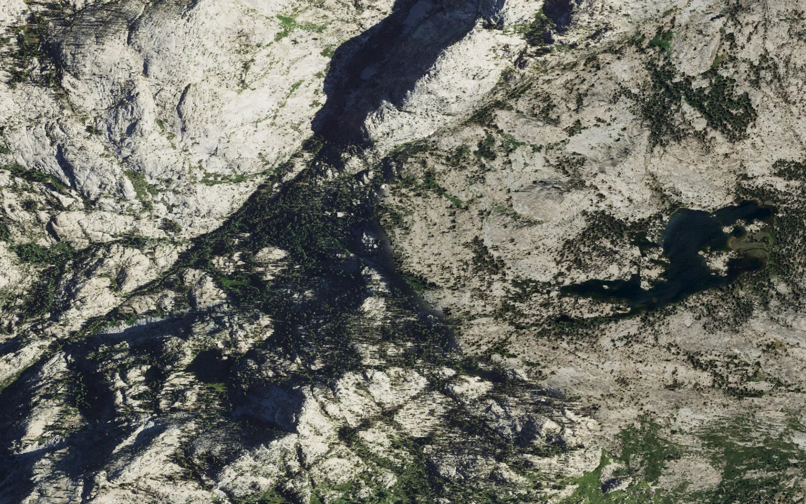 Aerial view centered on Thompson Canyon camp area