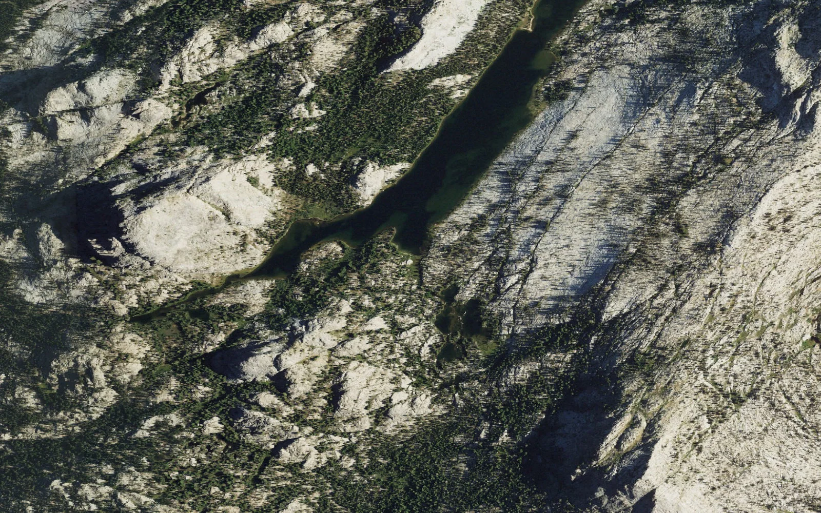 Aerial view centered on Tilden Lake camp area