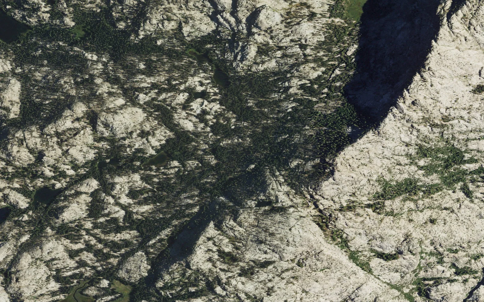 Aerial view centered on Upper Tiltill Creek camp area