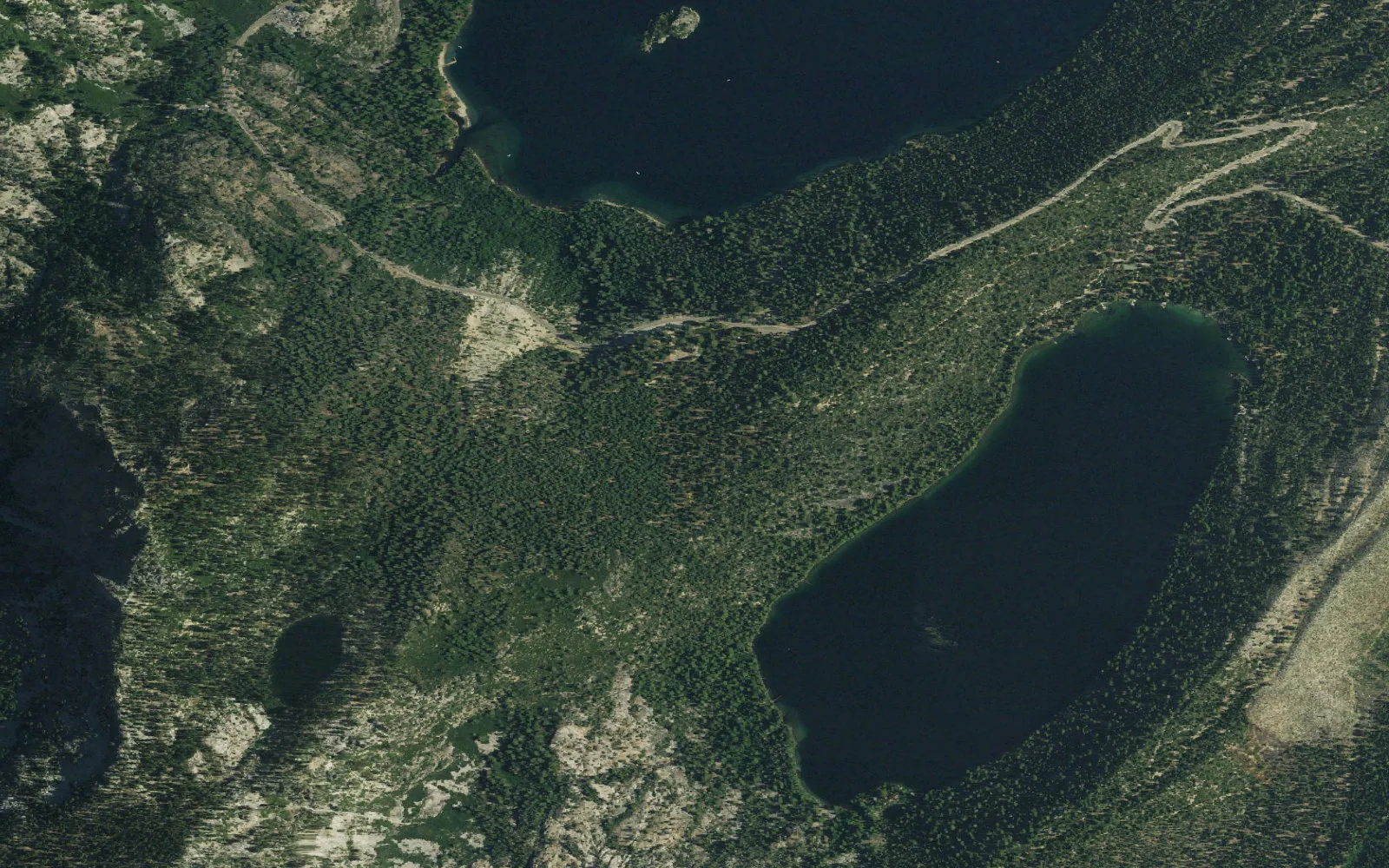 Aerial view centered on Bayview Trailhead