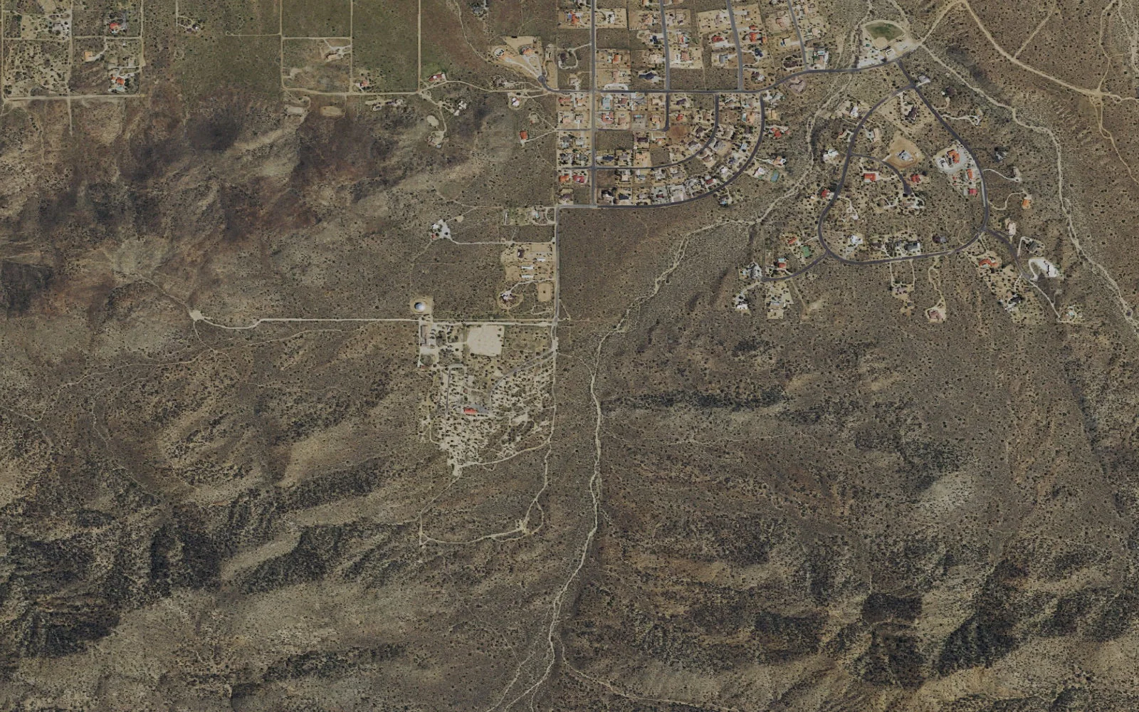 Aerial view centered on Black Rock Backcountry Trailhead