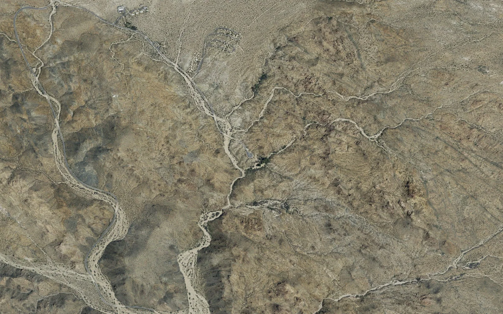 Aerial view centered on Cottonwood Backcountry Trailhead