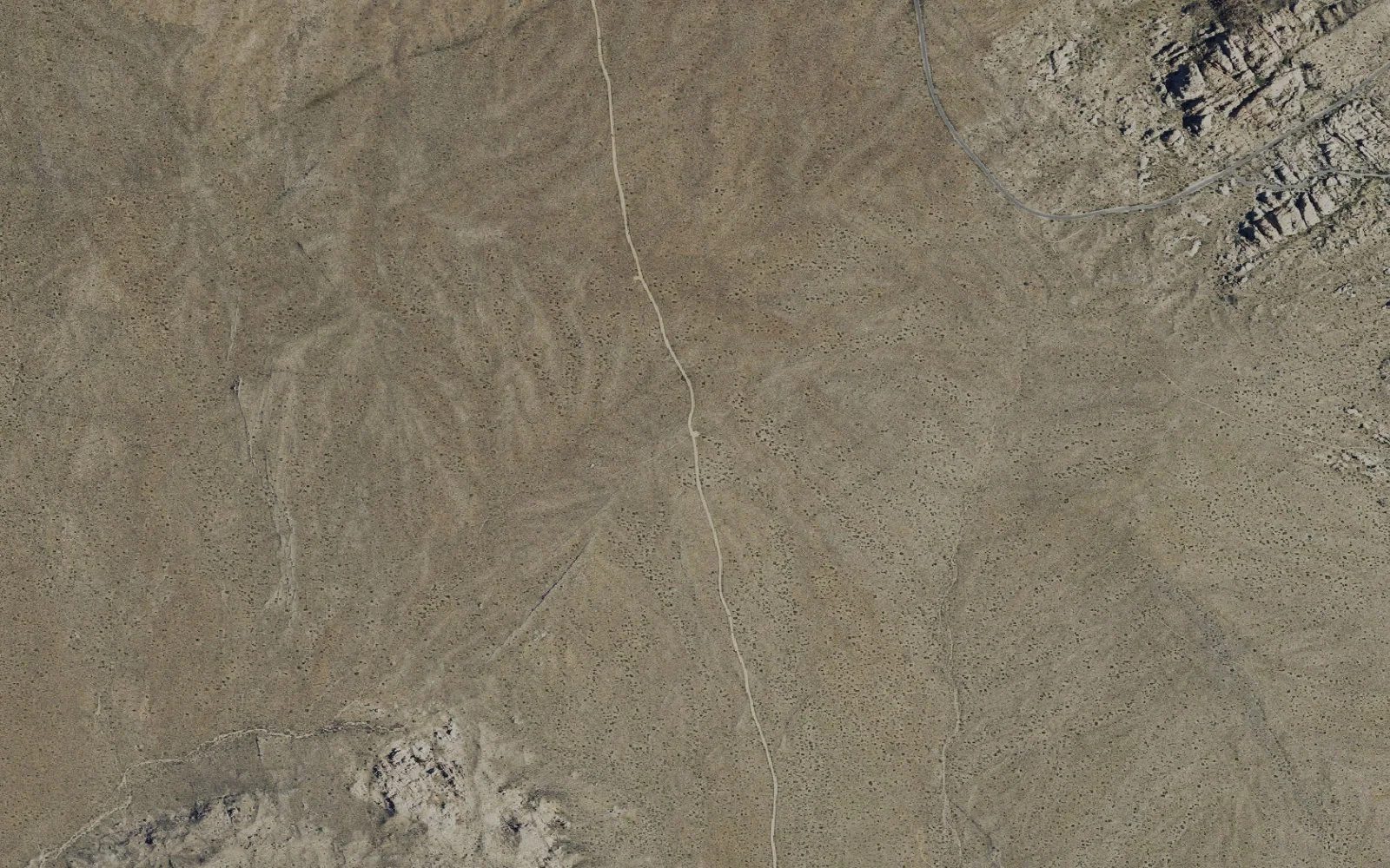 Aerial view centered on Geology Tour Road Trailhead
