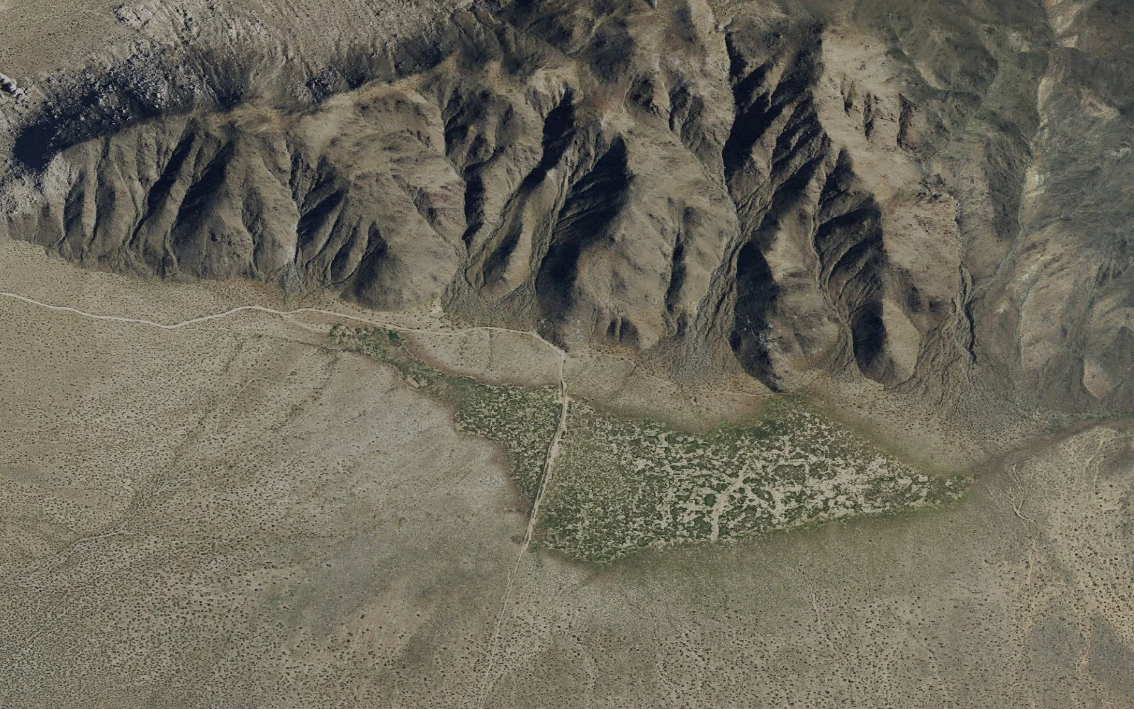 Aerial view centered on Pleasant Valley Trailhead