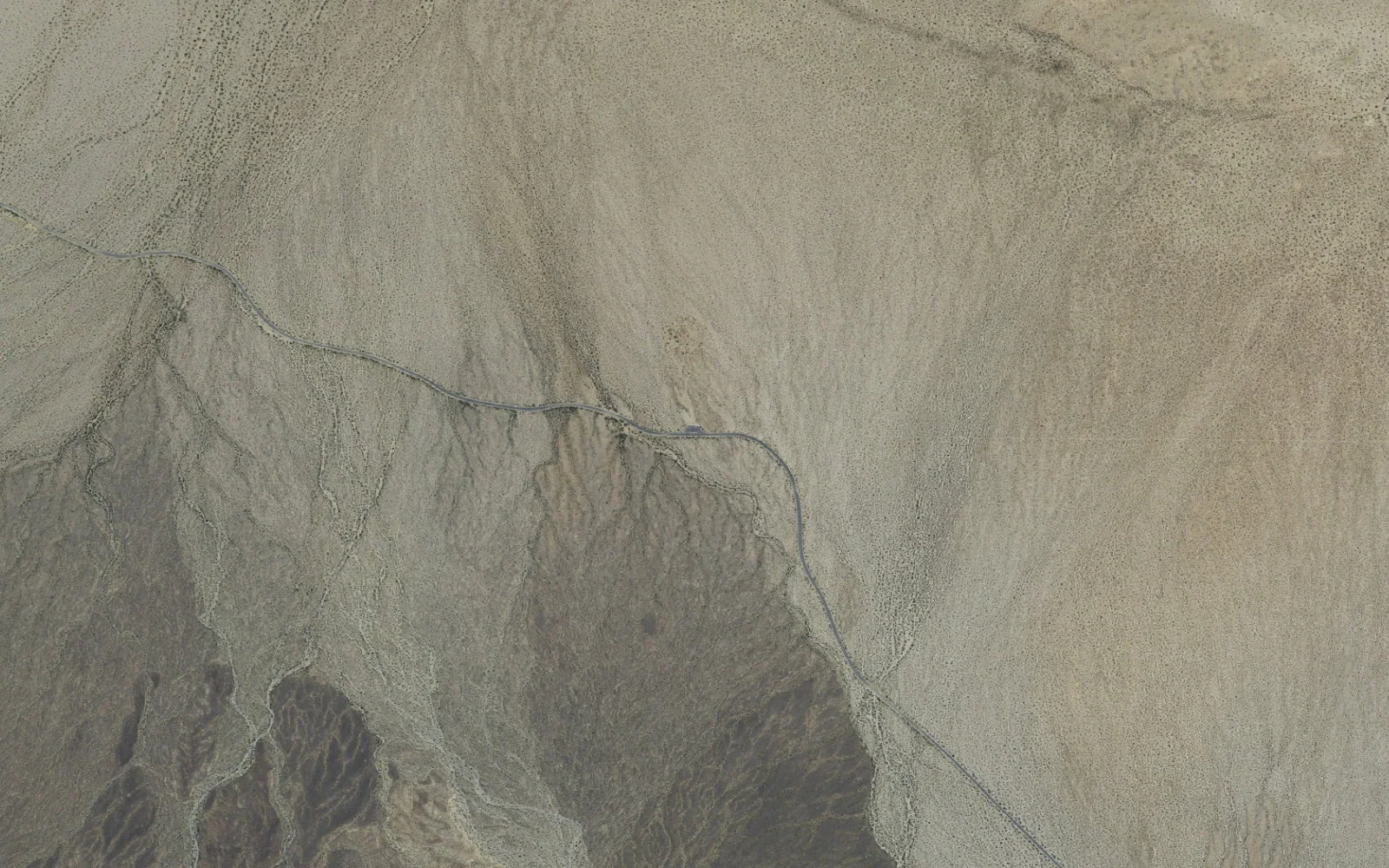 Aerial view centered on Turkey Flats Trailhead