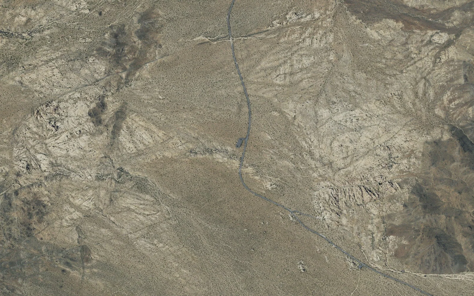 Aerial view centered on Twin Tanks Trailhead
