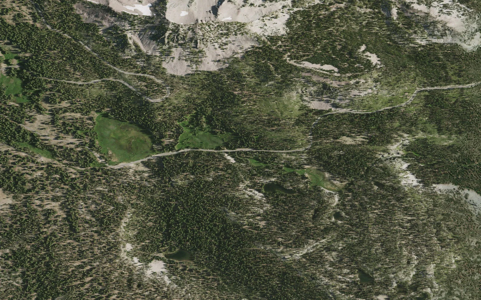 Aerial view centered on Kings Creek Trailhead