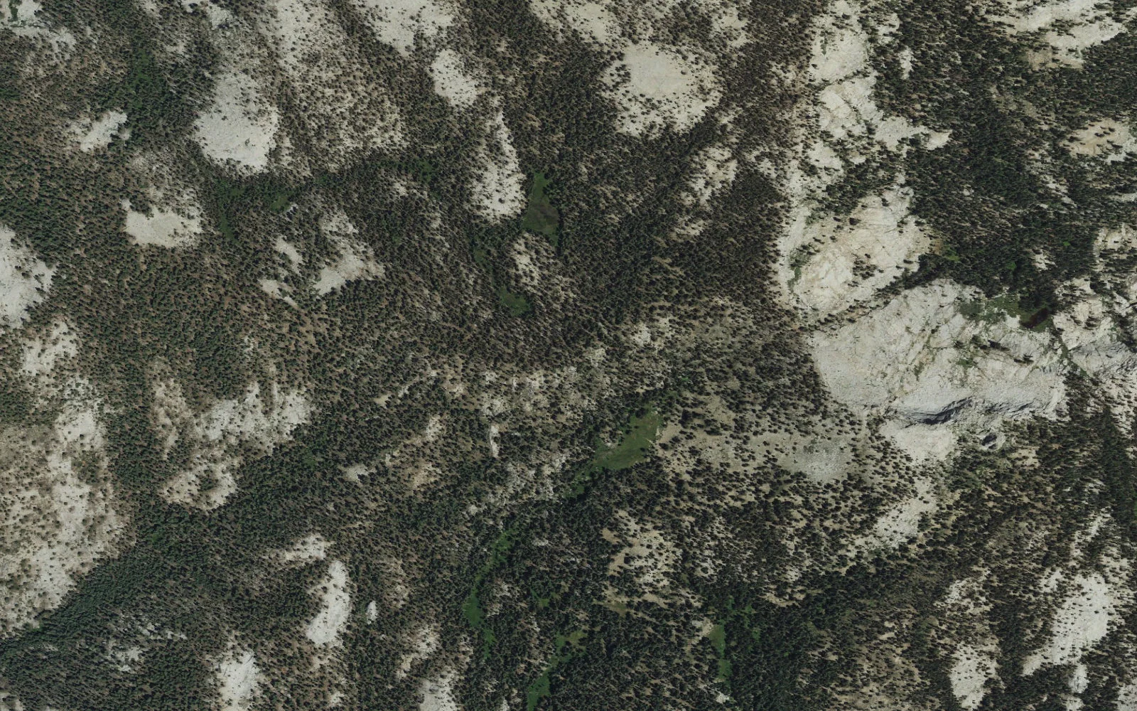 Aerial view centered on JO Pass Trailhead
