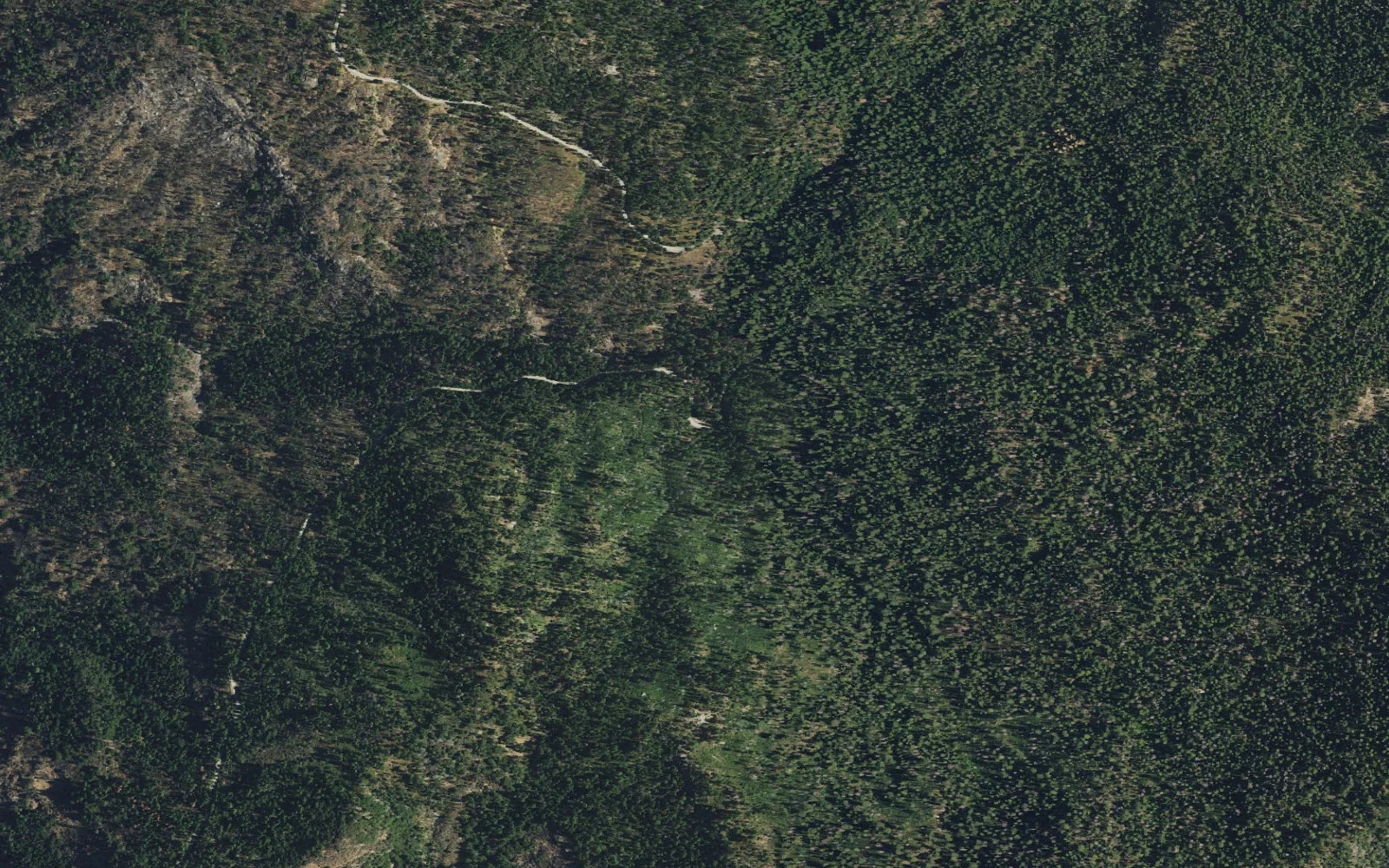 Aerial view centered on Alder Creek Trailhead