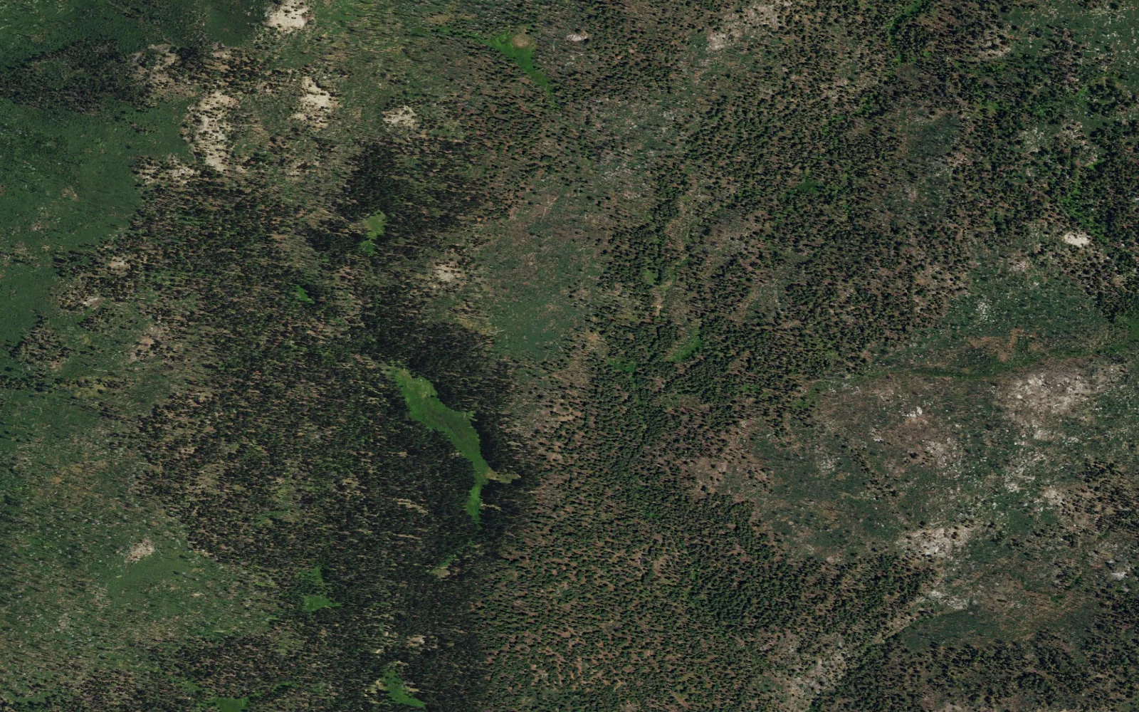 Aerial view centered on Aspen Valley Trailhead