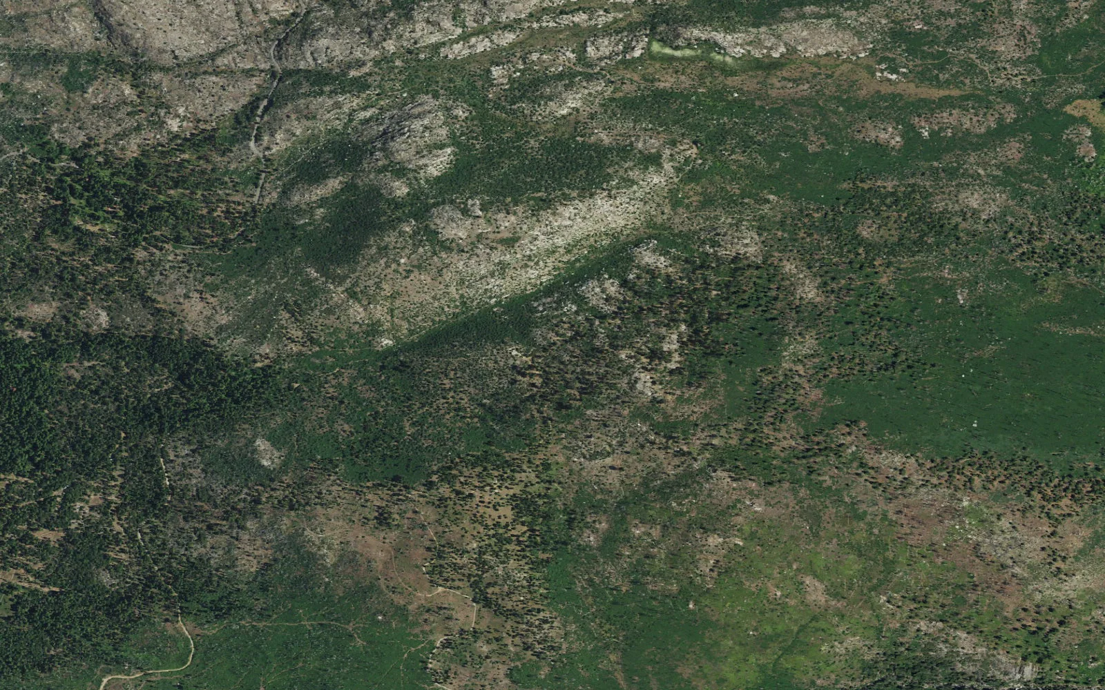 Aerial view centered on Base Line Camp Road Trailhead
