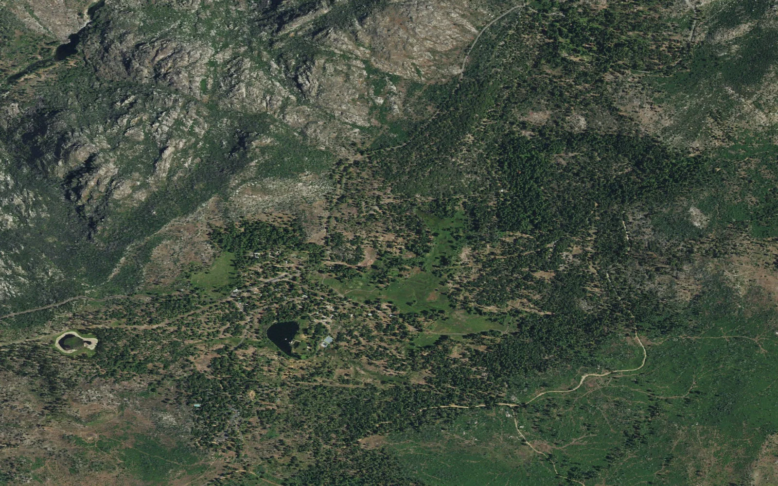 Aerial view centered on Cottonwood Creek Trailhead