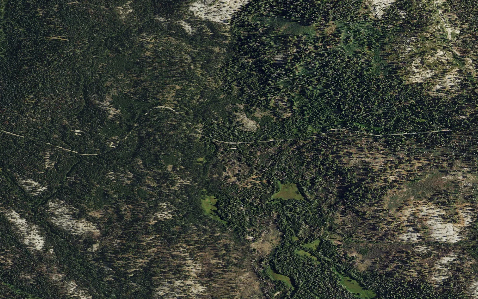 Aerial view centered on Ostrander Trailhead