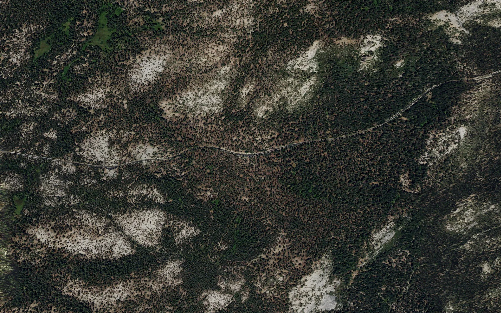 Aerial view centered on Porcupine Creek Trailhead