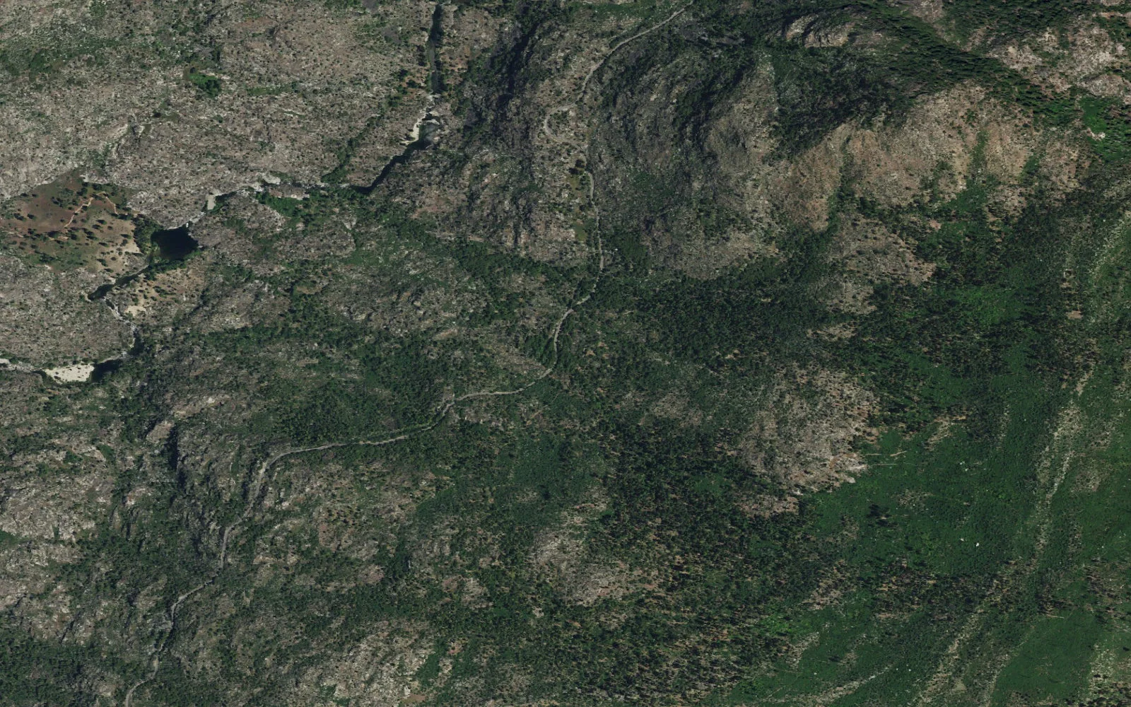 Aerial view centered on Smith Peak Trailhead