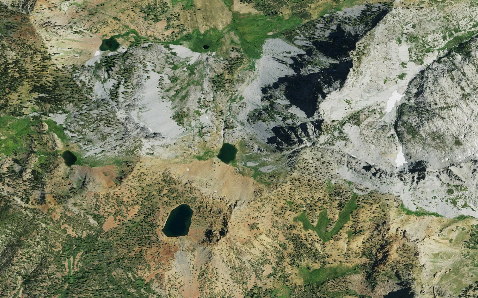 Aerial view centered on Deer Lake camp area