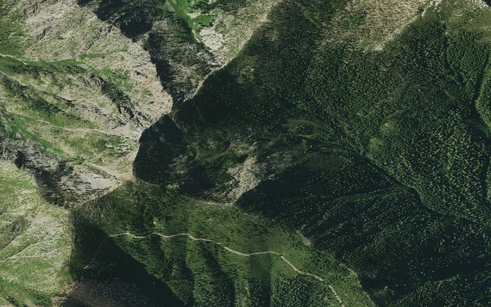 Aerial view centered on East Weaver Lake camp area