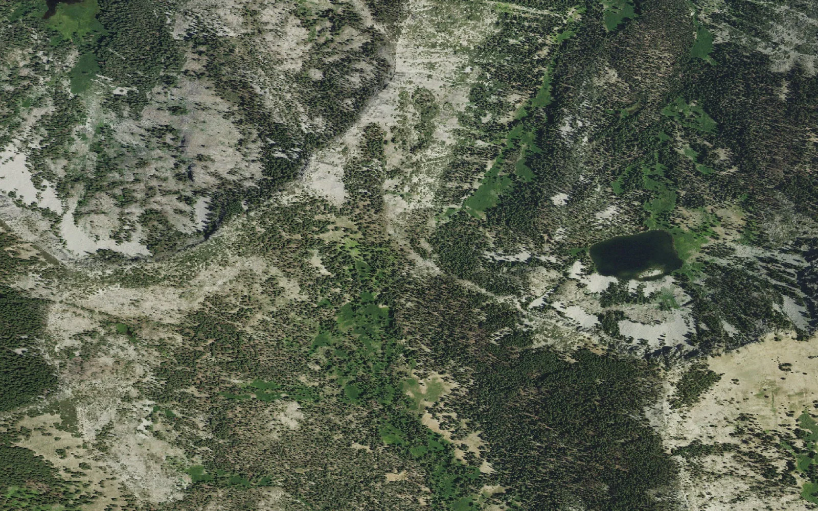 Aerial view centered on Long Gulch Trailhead