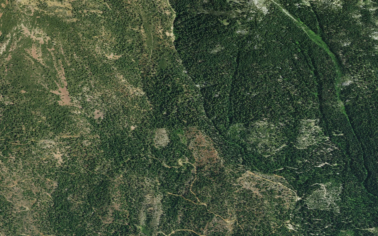 Aerial view centered on Stoney Ridge Trailhead