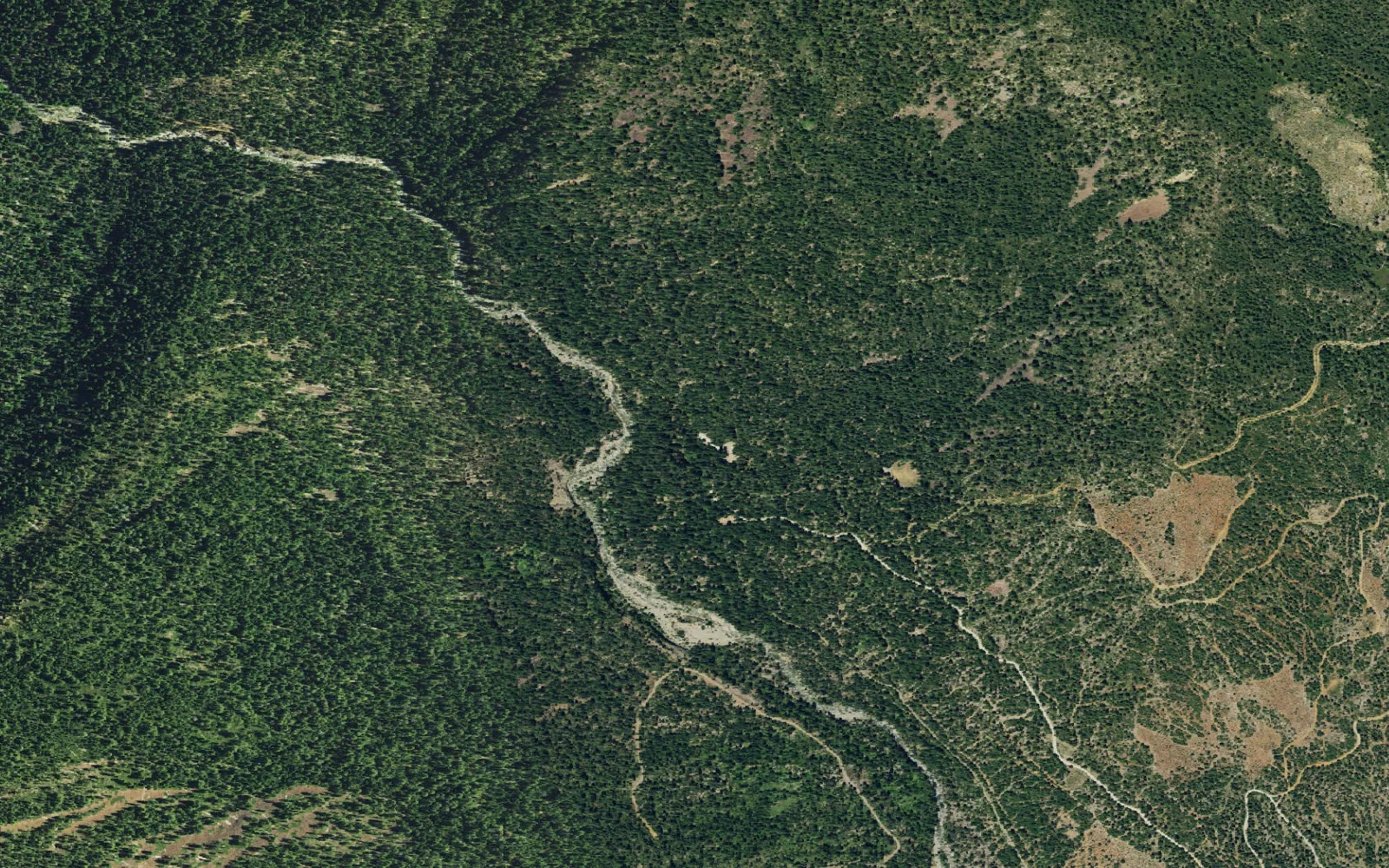 Aerial view centered on Swift Creek Trailhead