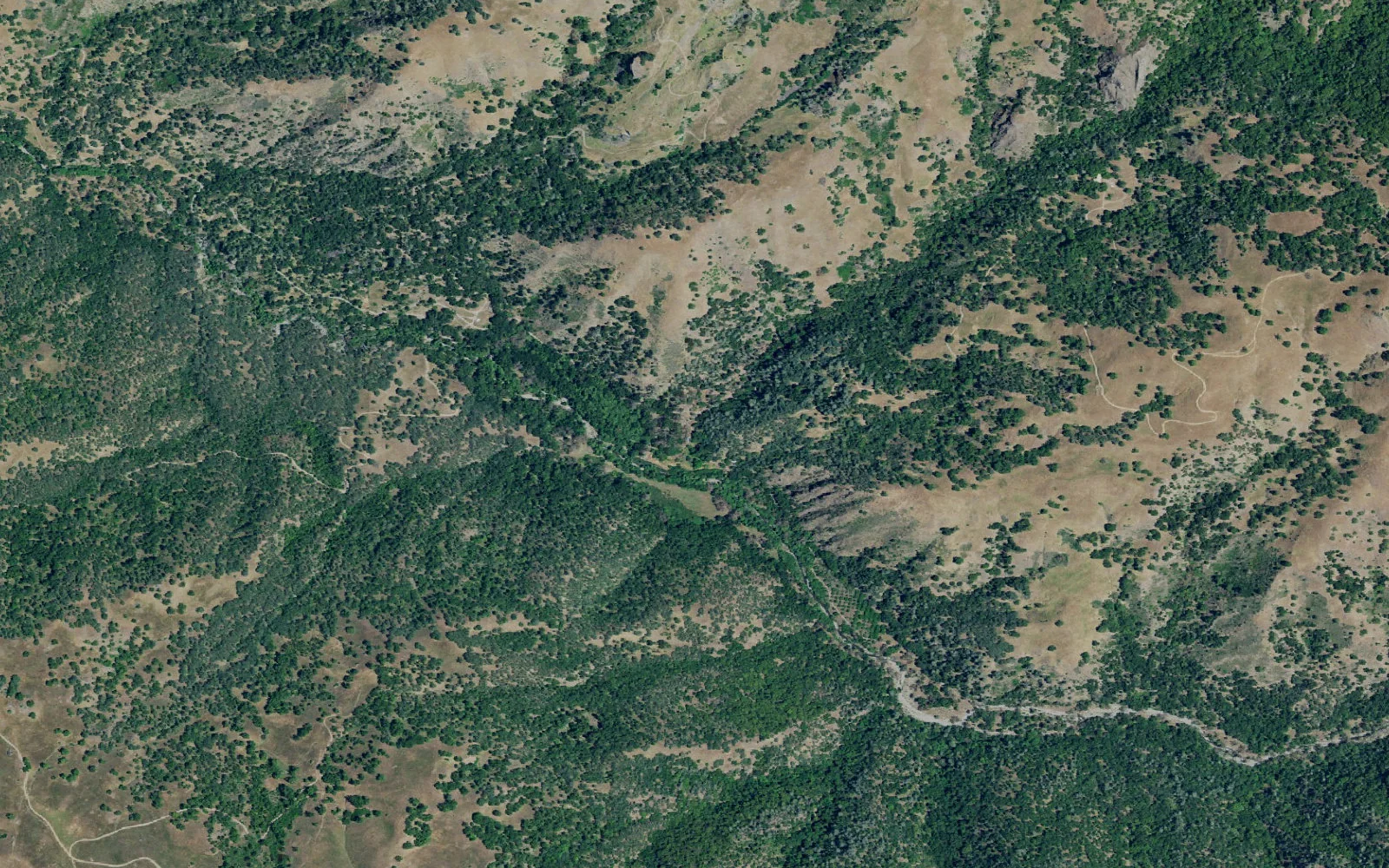 Aerial view centered on Doe Camp
