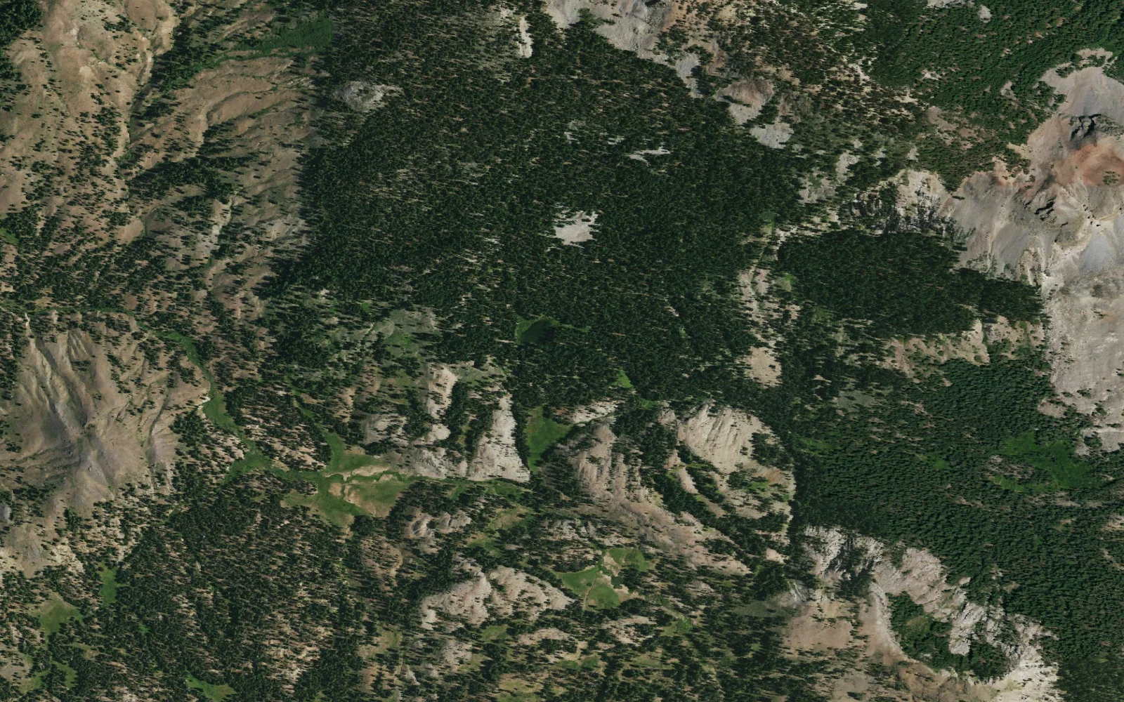 Aerial view centered on Asa Lake camp area