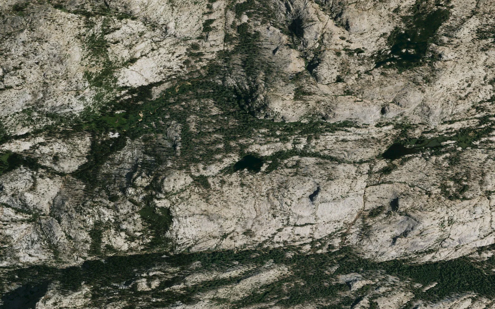 Aerial view centered on Gem Lake camp area