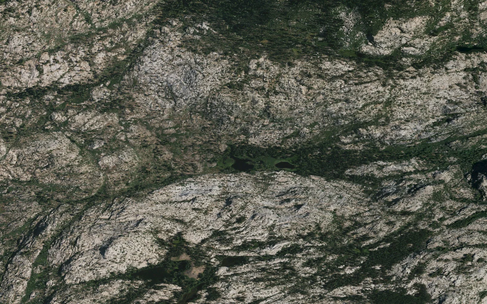 Aerial view centered on Grouse Lake camp area