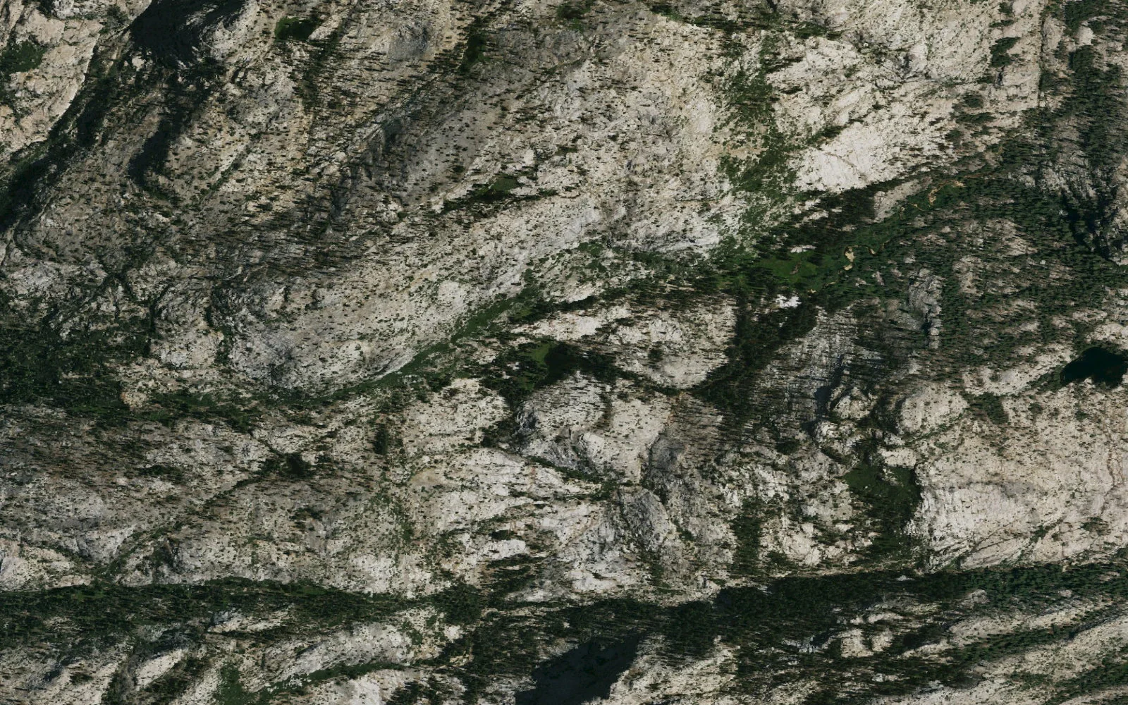 Aerial view centered on Piute Lake camp area