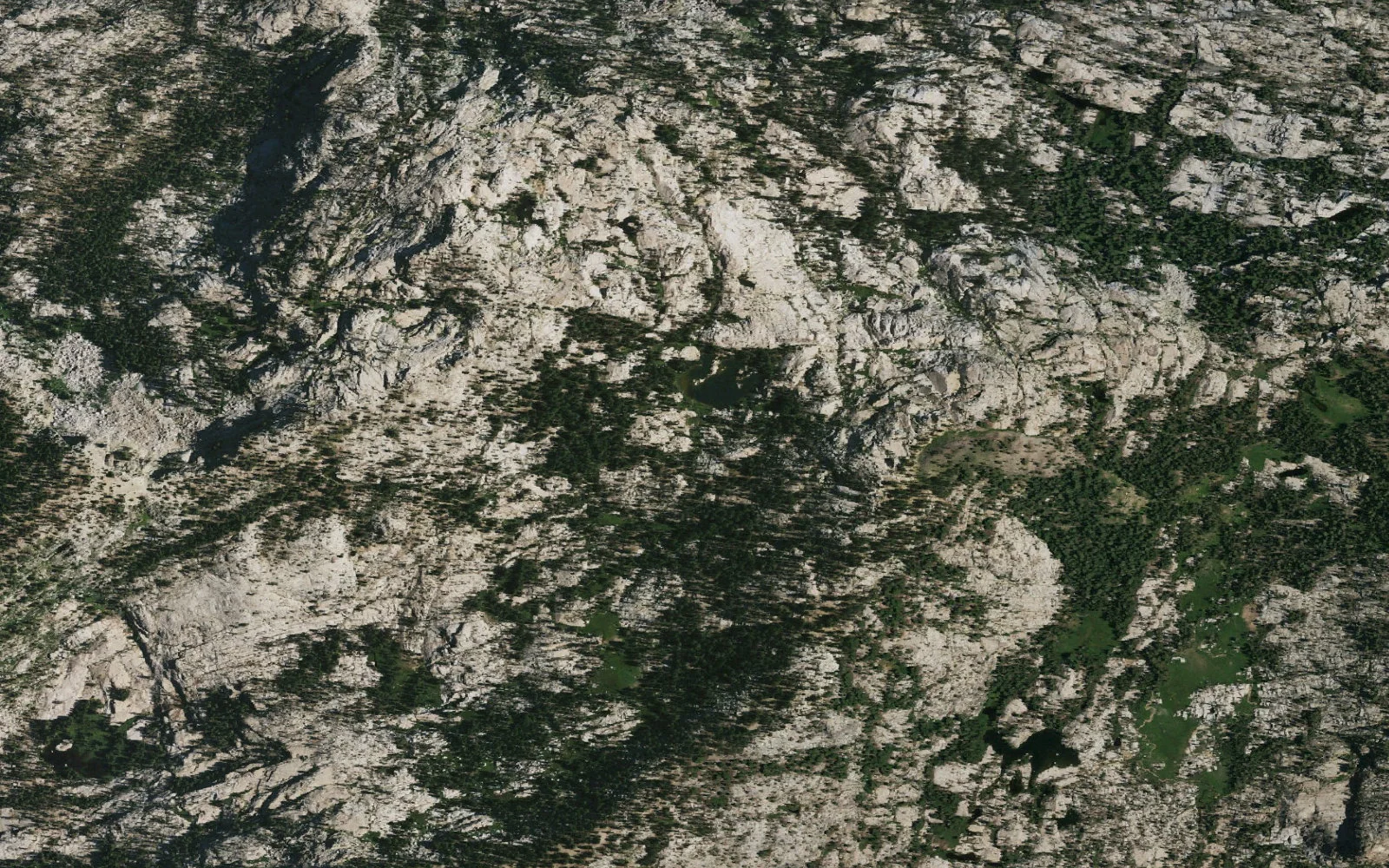 Aerial view centered on Powell Lake camp area