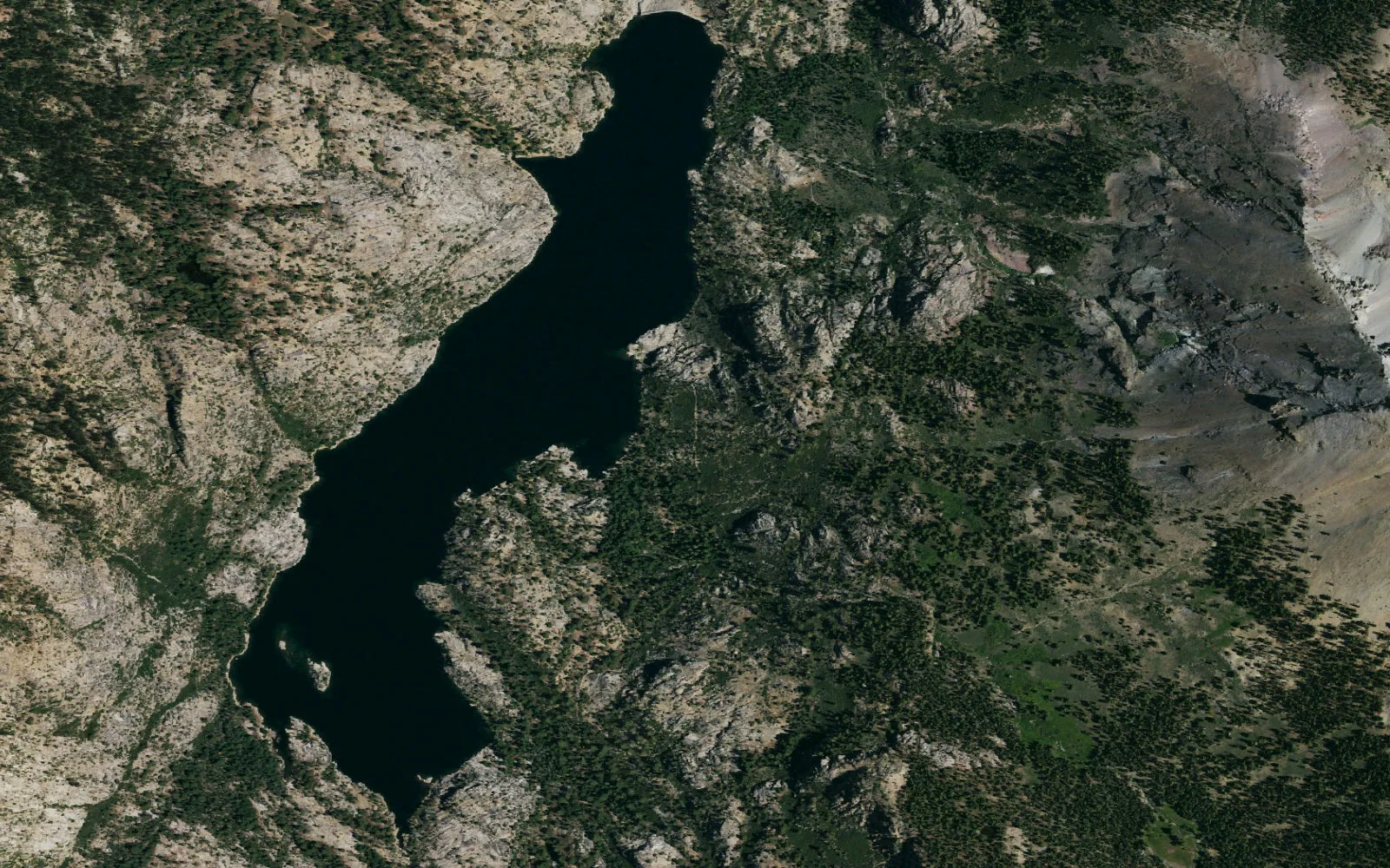 Aerial view centered on Relief Reservoir camp area