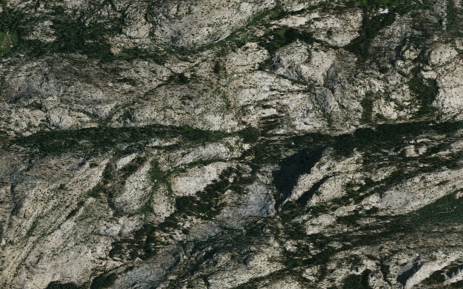 Aerial view centered on Rosasco Lake camp area