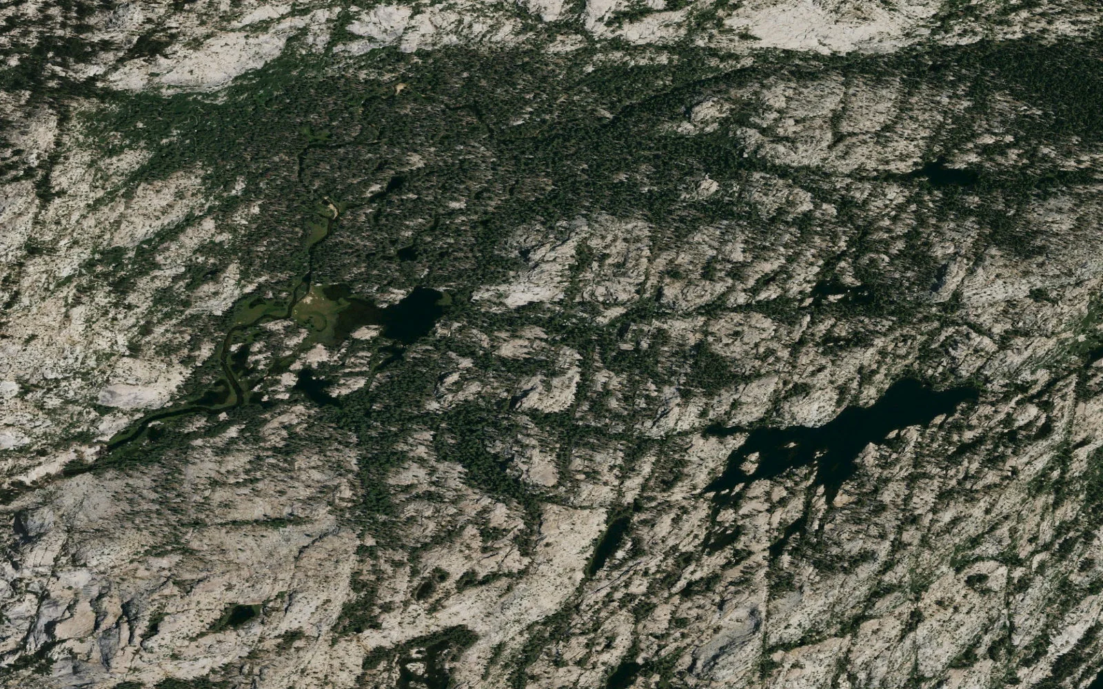 Aerial view centered on Wood Lake camp area