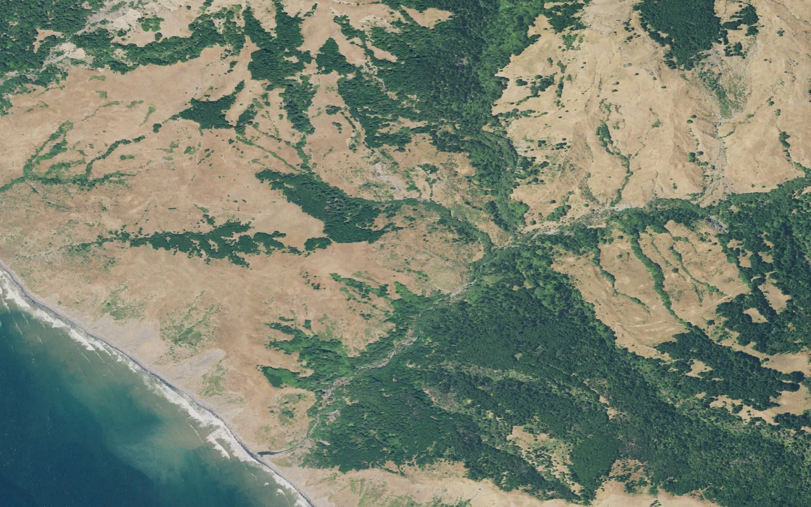 Aerial view centered on North Uplands camp area