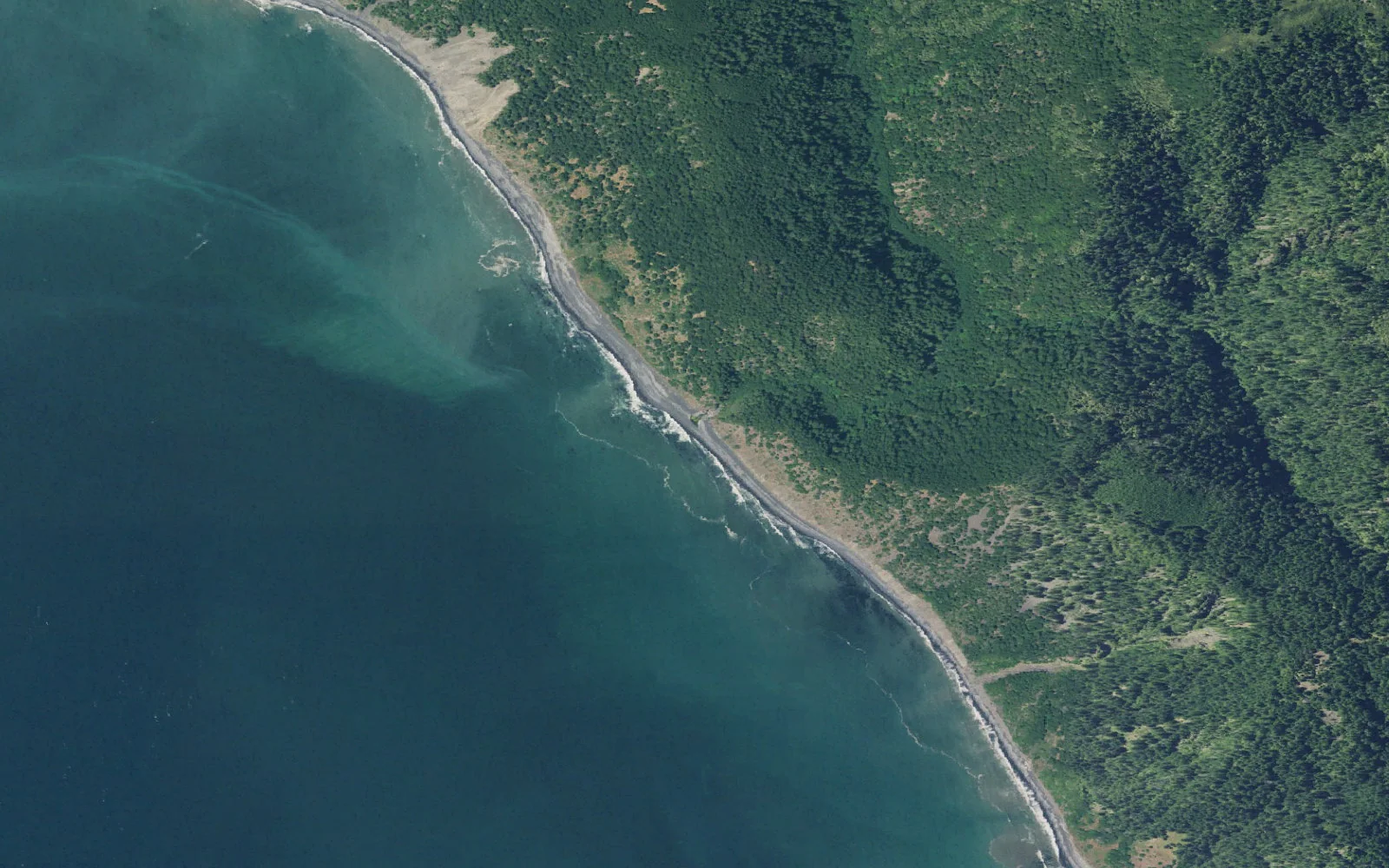 Aerial view centered on South Coast camp area