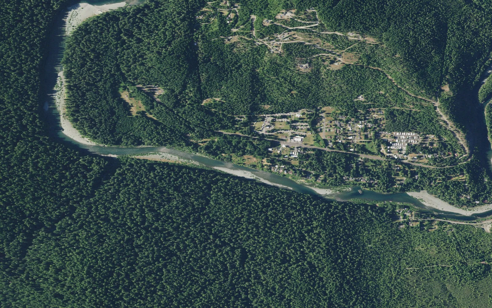 Aerial view centered on Little Bald Hills Camp