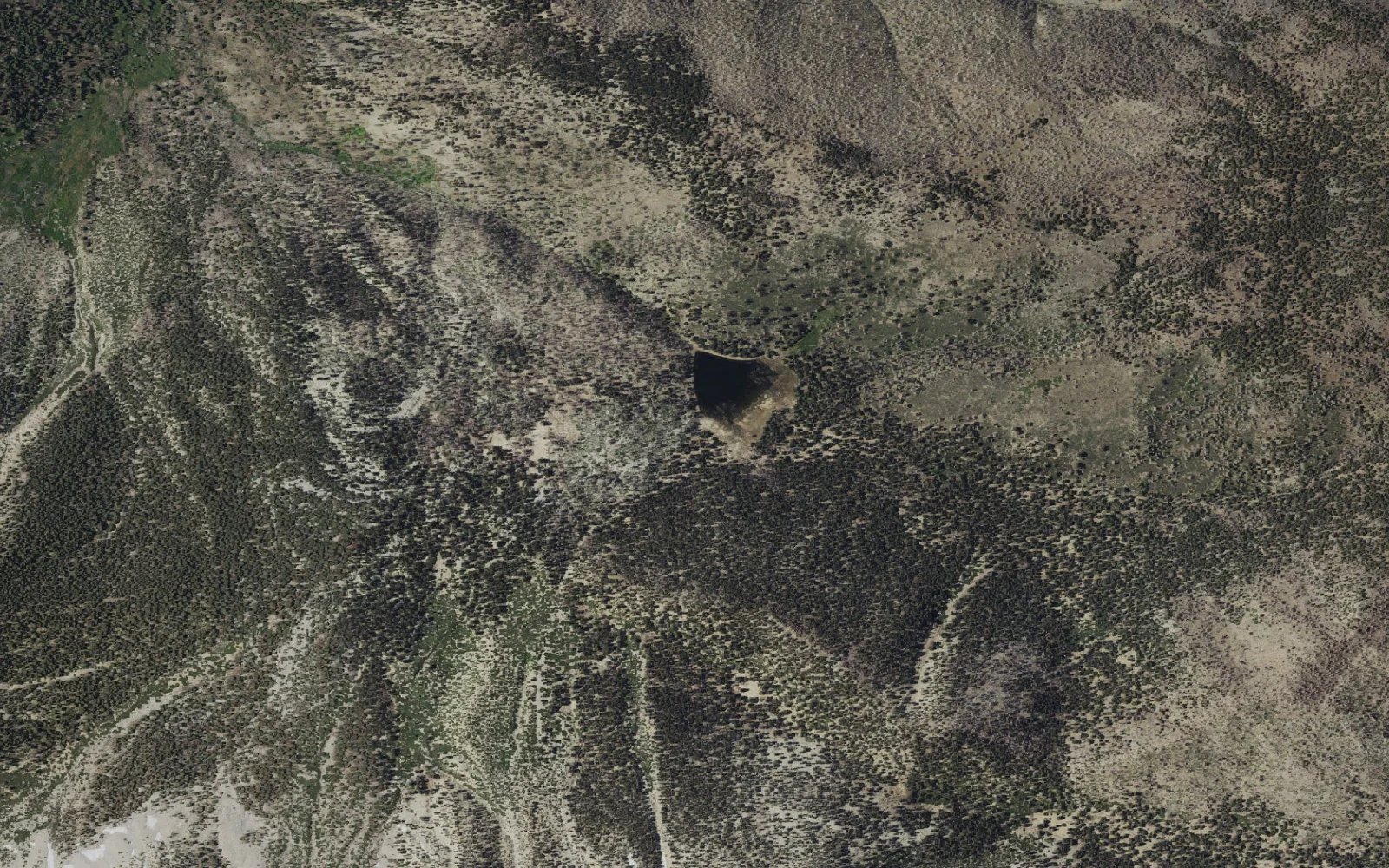 Aerial view centered on Dry Lake camp area