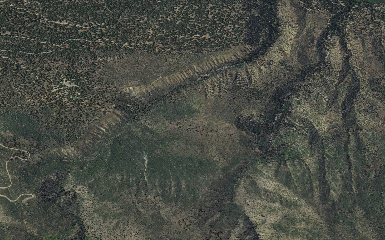 Aerial view centered on Grinnell Ridge Camp