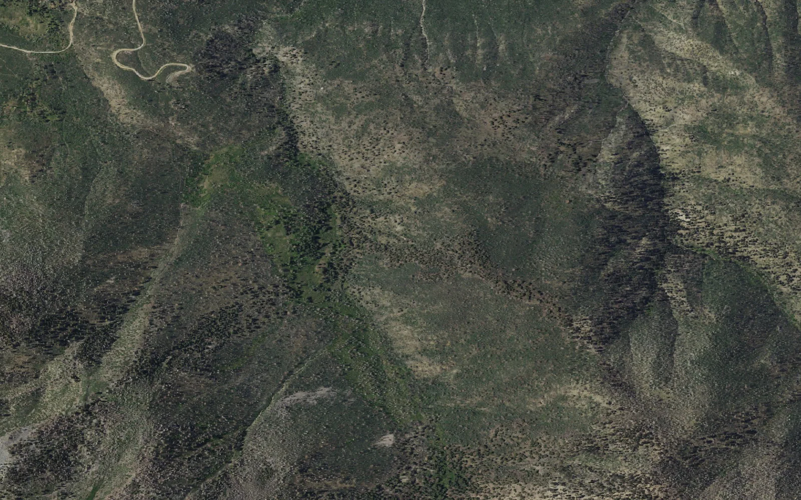 Aerial view centered on Trail Fork Springs Camp