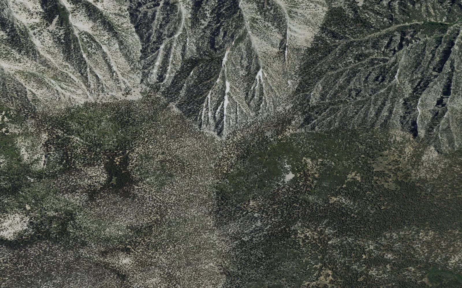 Aerial view centered on Tamarack Valley Campground camp area