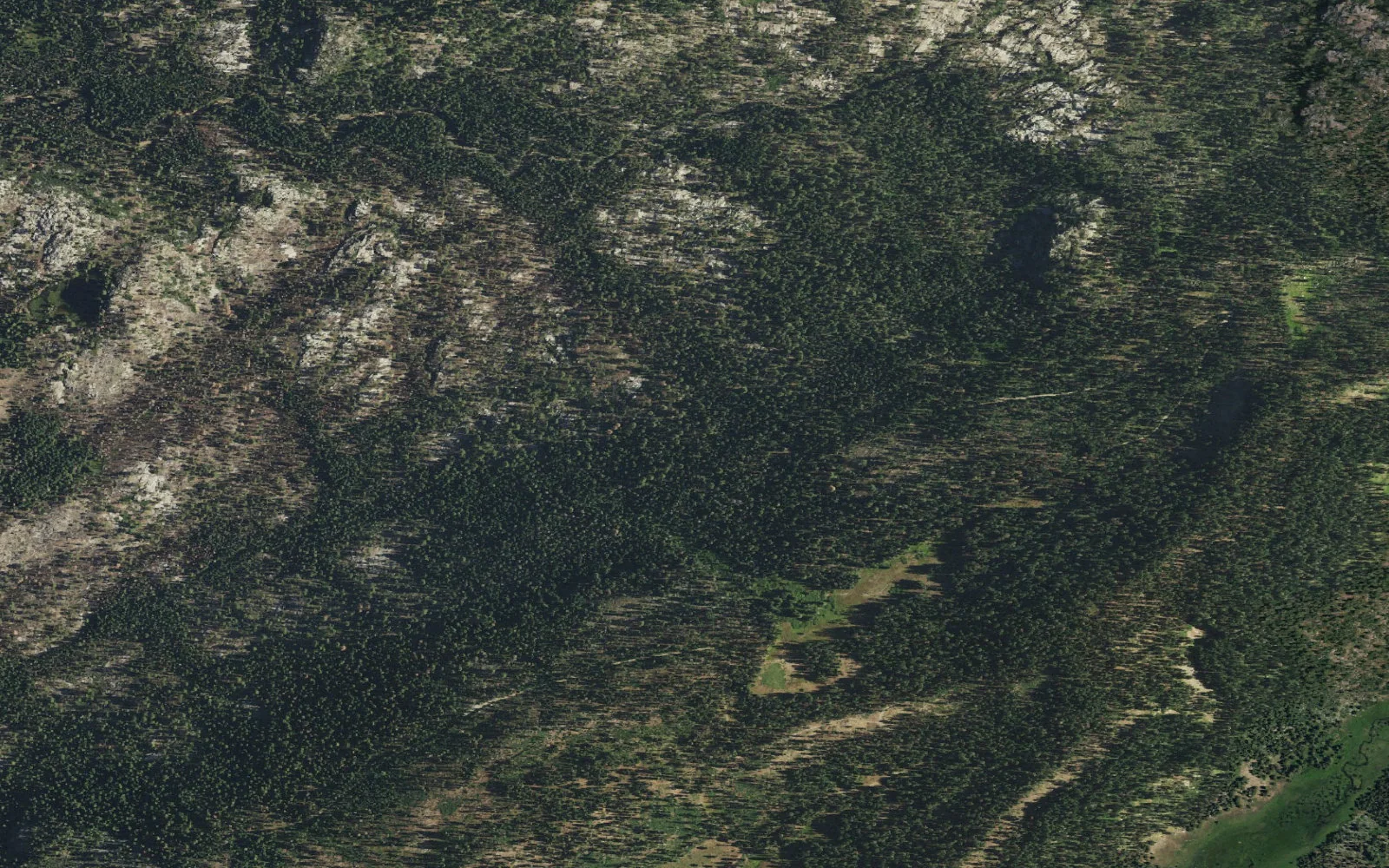 Aerial view centered on Box Springs Trailhead