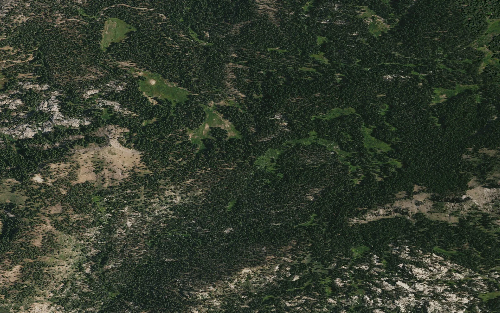 Aerial view centered on Coyote Meadow Trailhead
