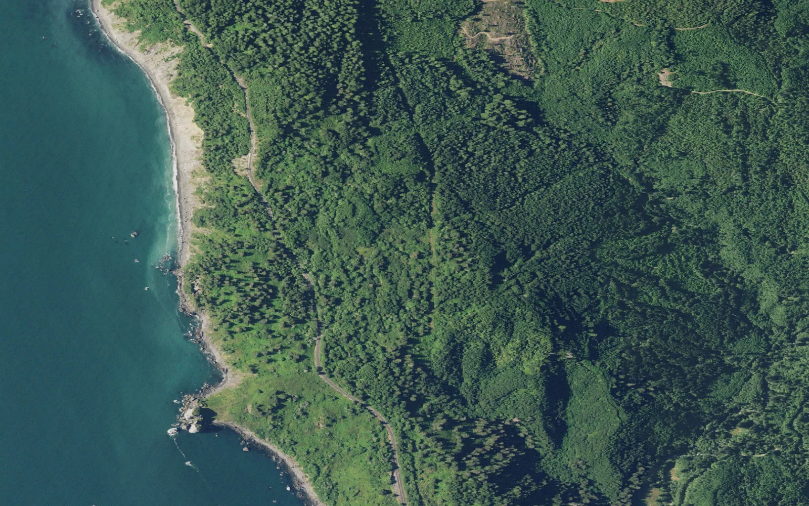 Aerial view centered on DeMartin North Trailhead