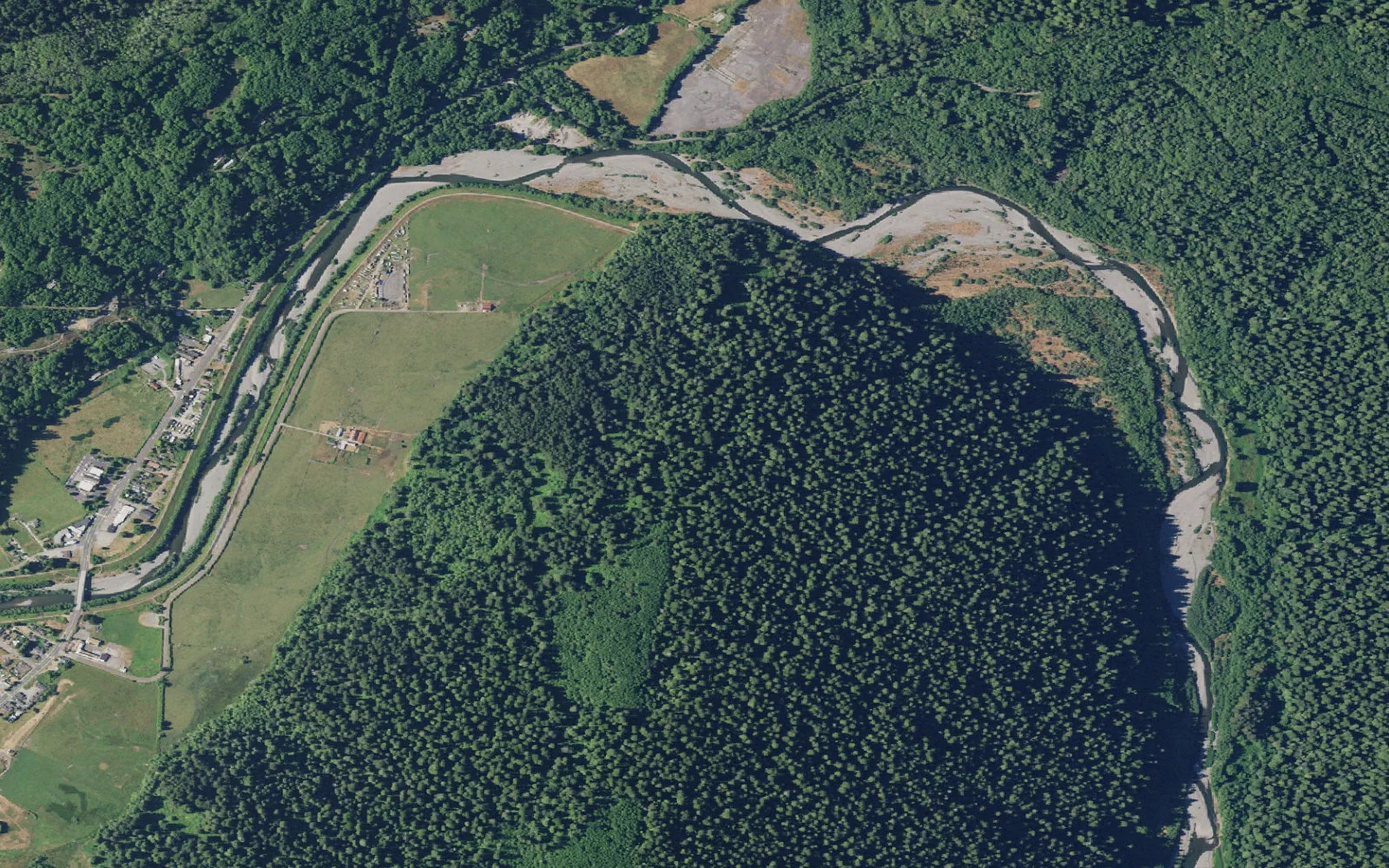Aerial view centered on Orick Horse Trailhead