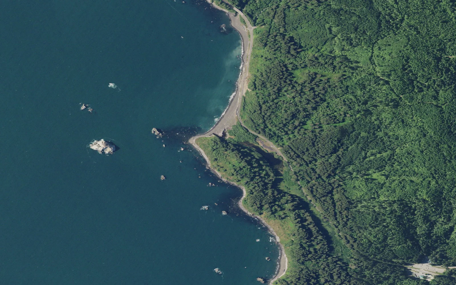 Aerial view centered on Wilson Creek Trailhead