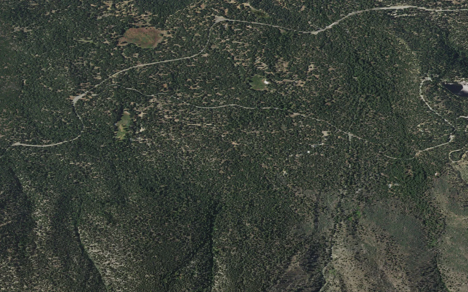 Aerial view centered on Forsee Creek Trailhead