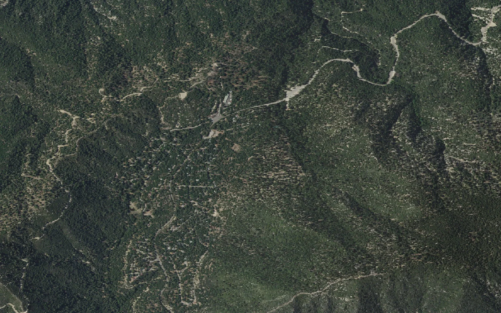Aerial view centered on San Bernardino Peak Trailhead