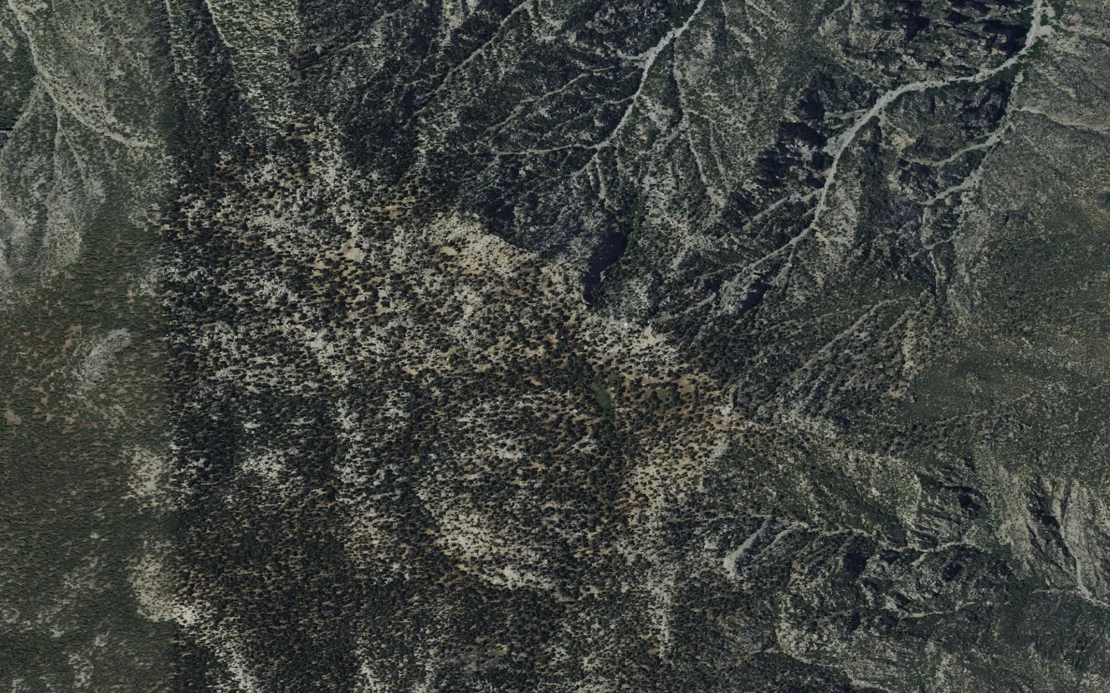 Aerial view centered on Long Valley Trailhead
