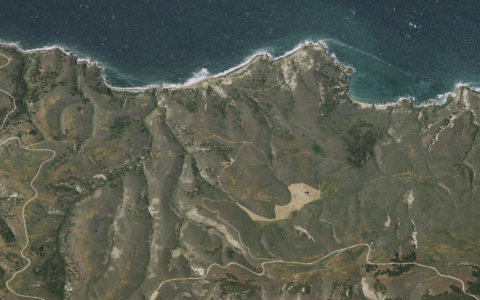 Aerial view centered on Del Norte Backcountry Camp