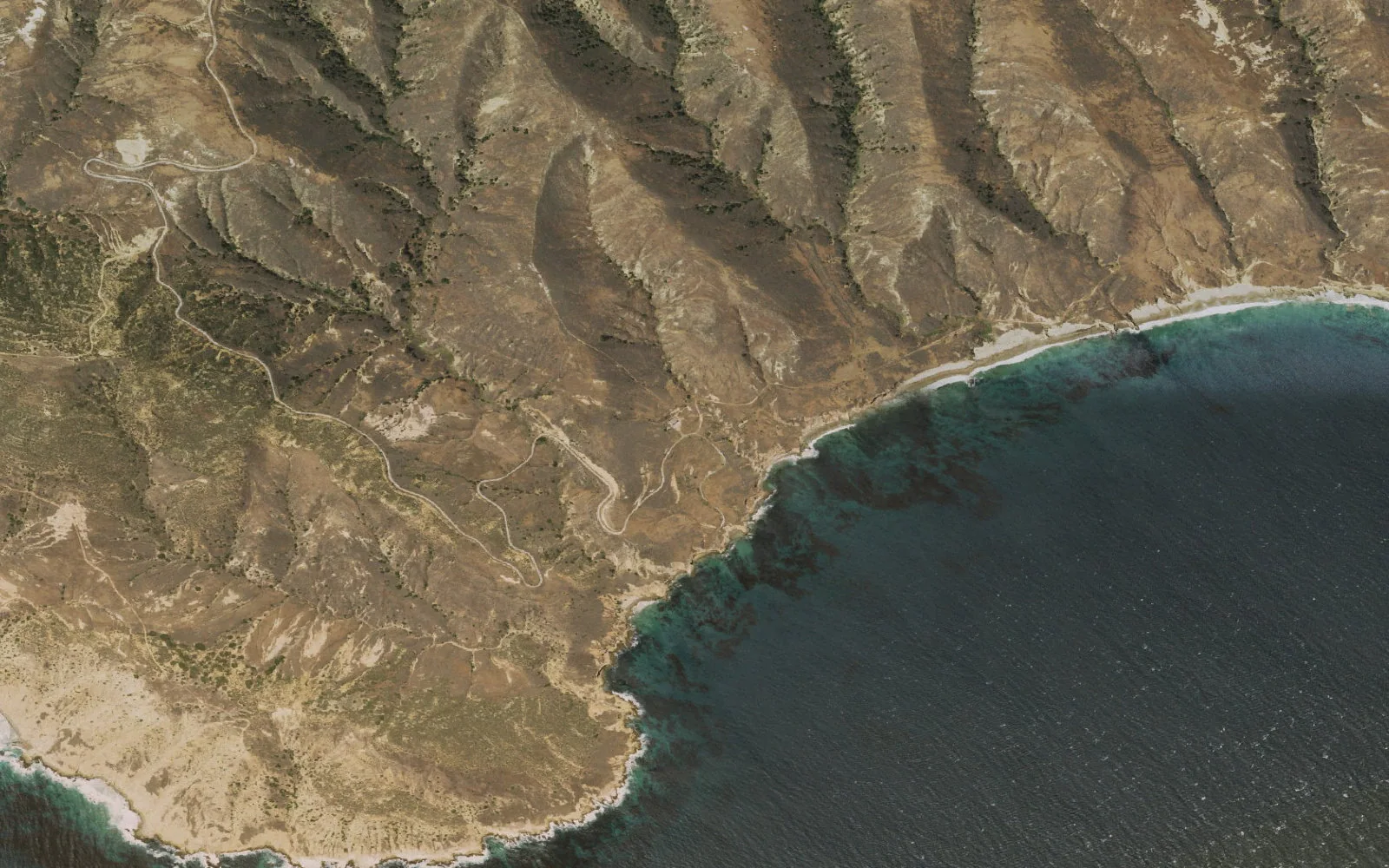 Aerial view centered on Santa Rosa Southwest Beach Camping Zone camp area